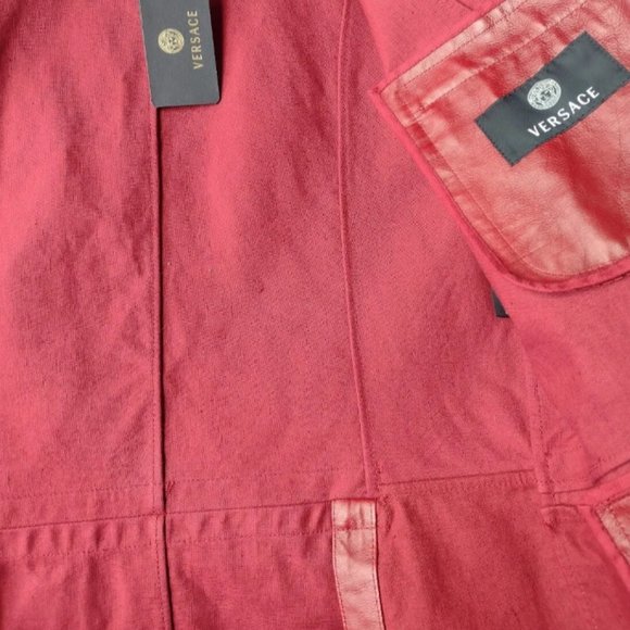 RARE SS08 RUNWAY VERSACE LEATHER JACKET 56 IT XL LARGE MENS COAT LUXURY - Picture 10 of 13